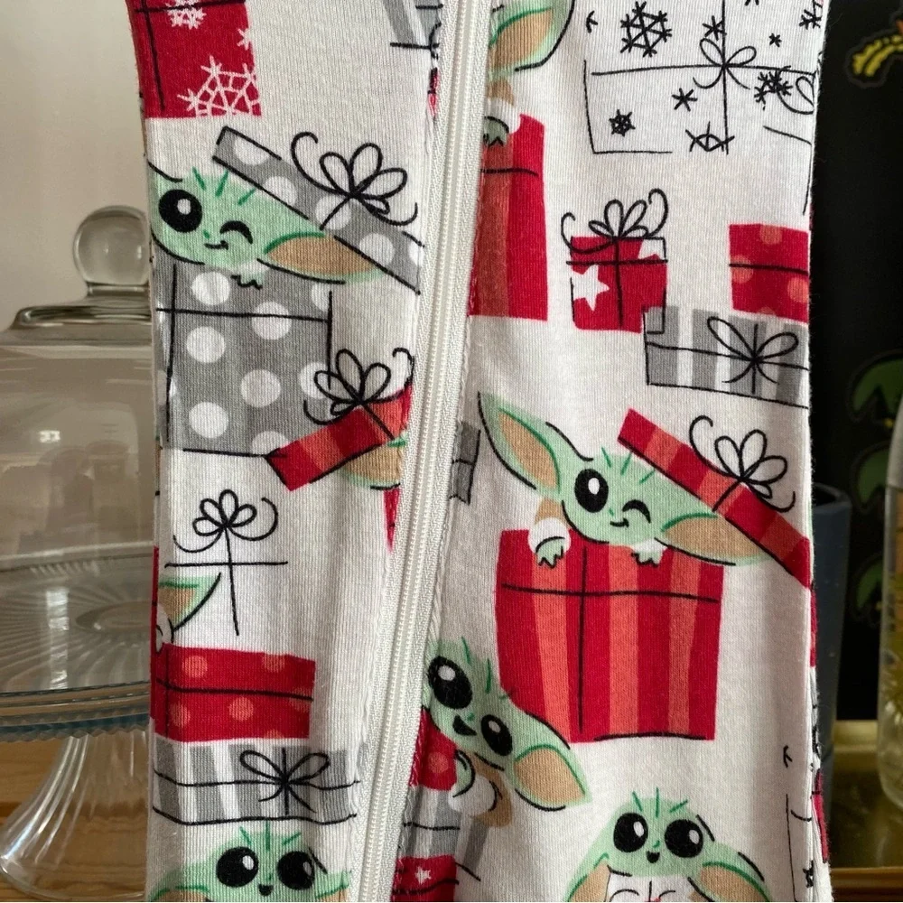 Star Wars Slumber Munki Munki Baby Yoda Christmas Bamboo Footie Pajamas 6-9m